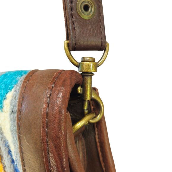 American Darling Saddle Blanket Leather Crossbody Bag Western Fringed Purse - Picture 9 of 11